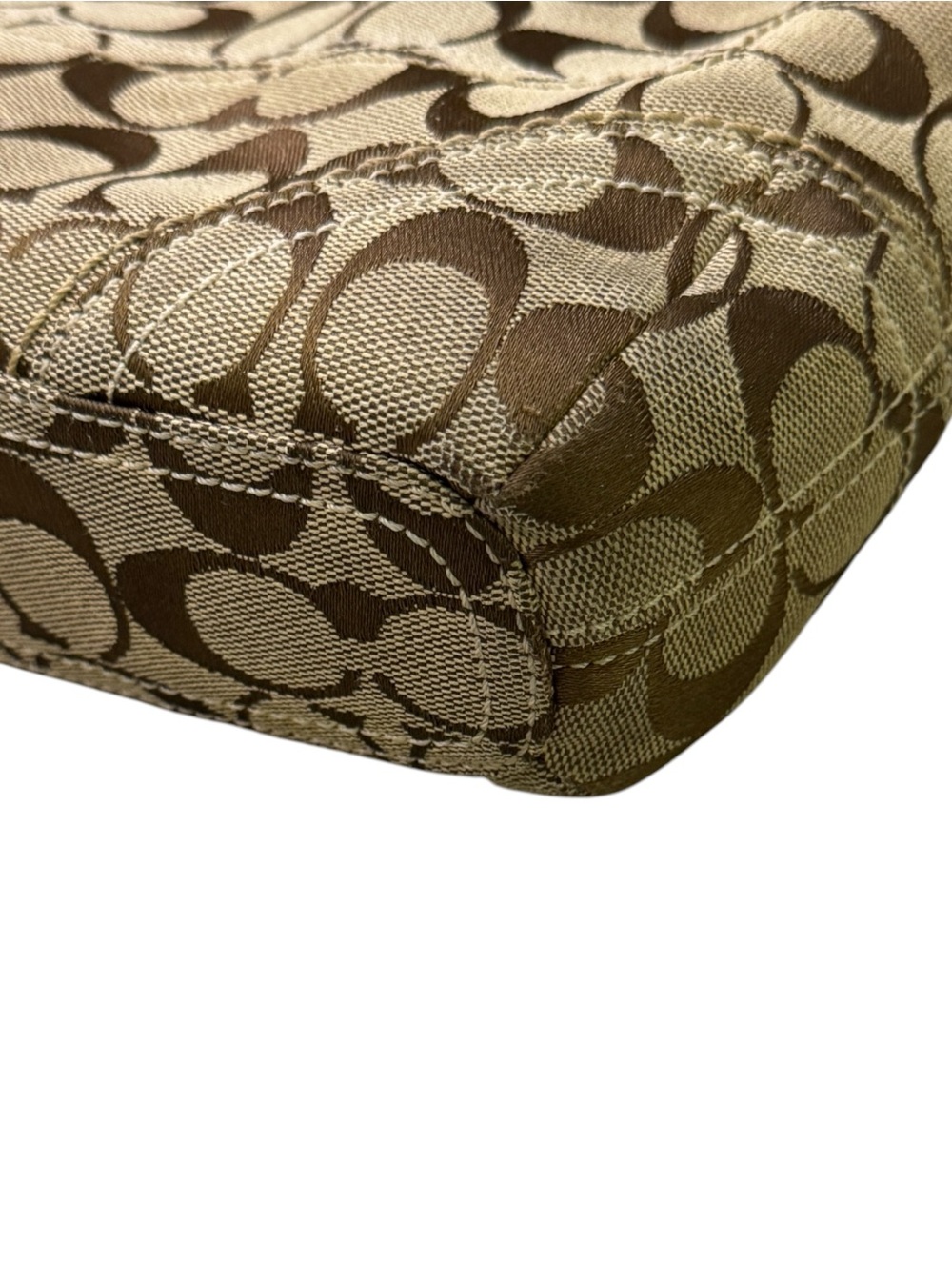 Vintage Coach Signature Crossbody Bag | Brown Jacquard Canvas & Leather Trim - Picture 12 of 16